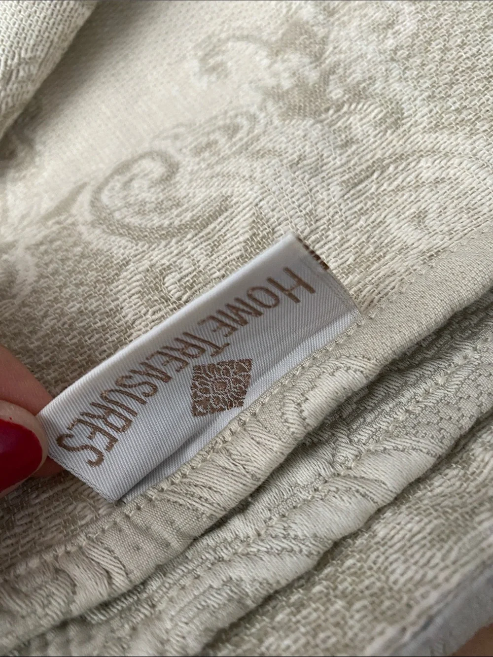 Neutral Cream Embossed Comforter with Quilted Trim